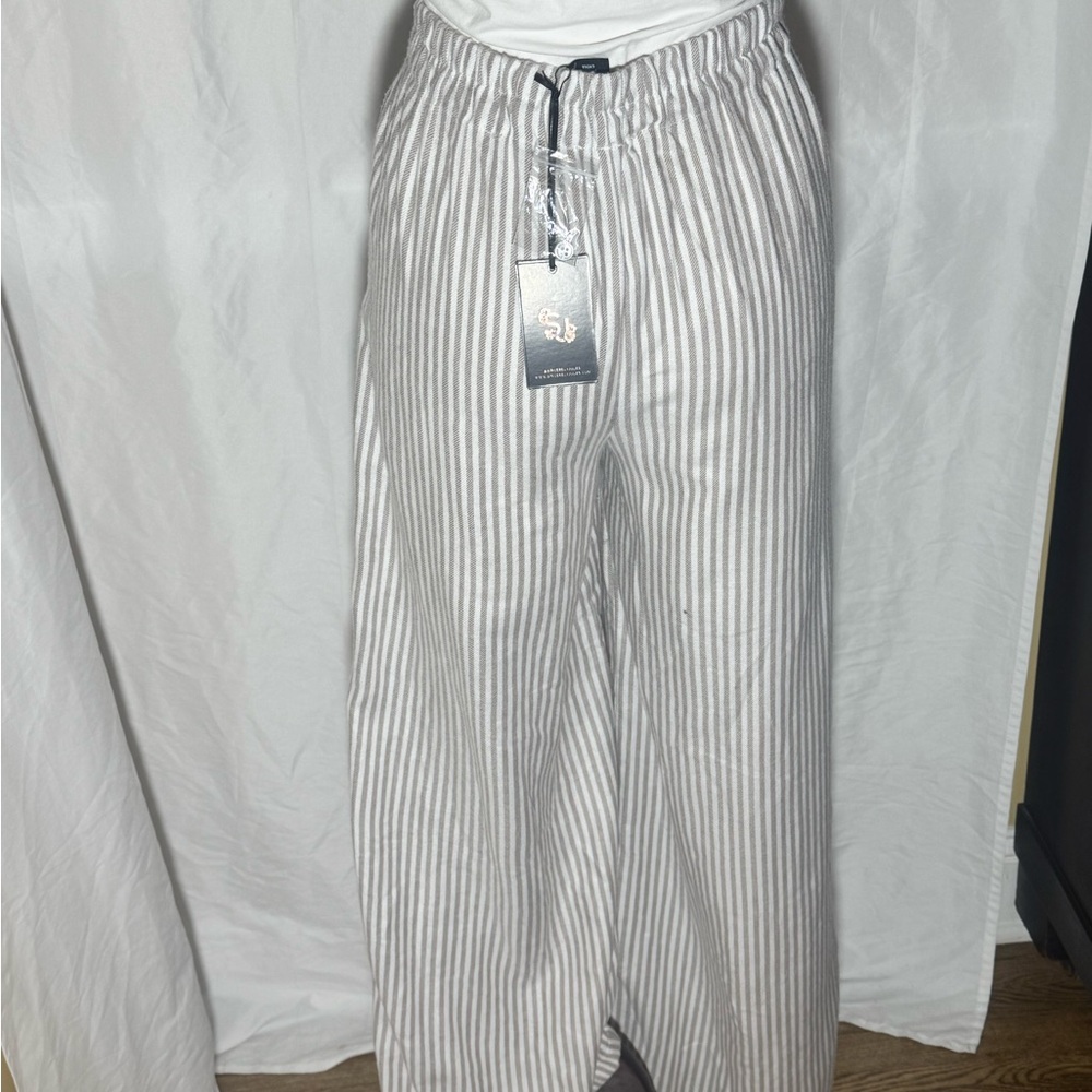 Sincerely Jules Gray and White Striped Joggers